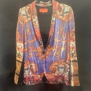 Pure rock n’ roll sequin jacket. Great with jeans or a little black dress